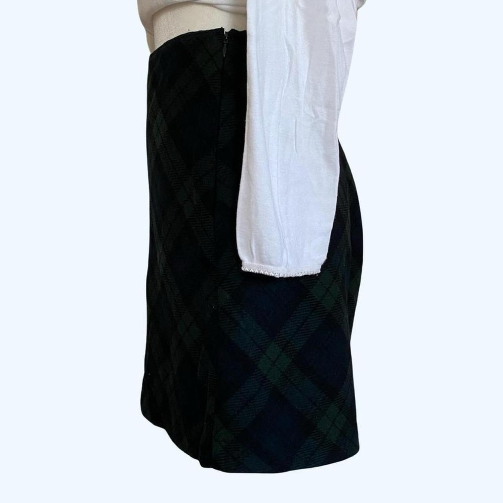 Abercrombie and Fitch Black Green Navy Blue Plaid Mini Skirt